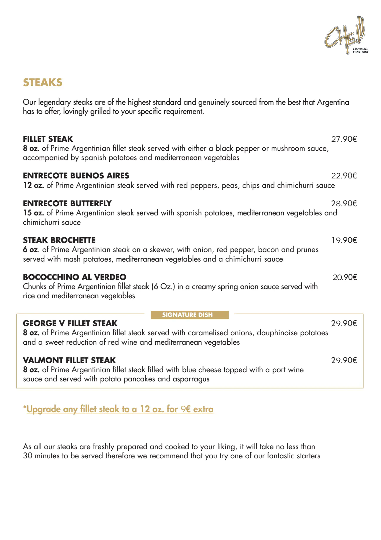 Che Argentinia Grill Restaurant 2023 Daily Menu 3